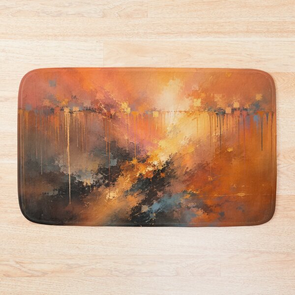 Item preview, Solstice Ember - Amber & Gold Abstract Landscape Print designed and sold by Joey Santiago.