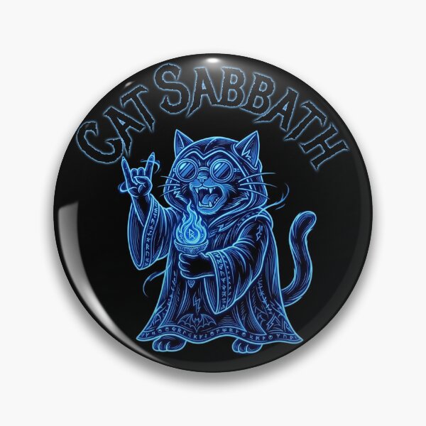 Item preview, Cat Sabbath Rock Wizard Cat Front and Back Design designed and sold by FaeryNuff.