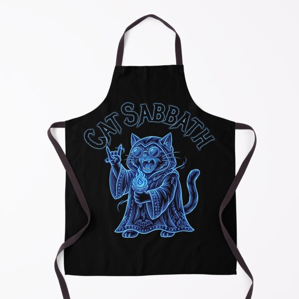 Item preview, Cat Sabbath Rock Wizard Cat Front and Back Design designed and sold by FaeryNuff.