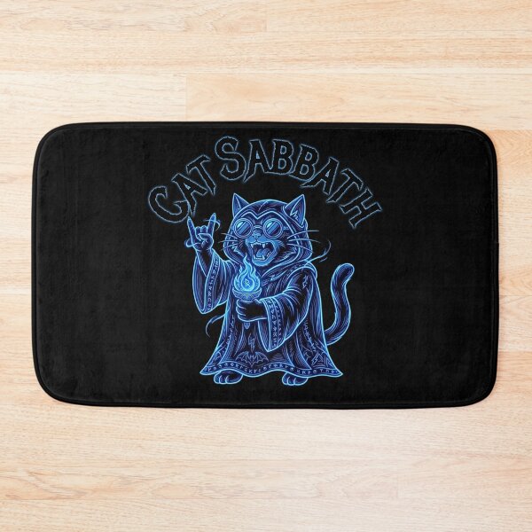 Item preview, Cat Sabbath Rock Wizard Cat Front and Back Design designed and sold by FaeryNuff.