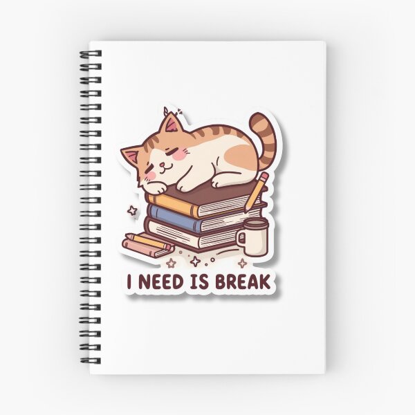 Item preview, Cute sleeping cat study break design designed and sold by Busybeesfinds.