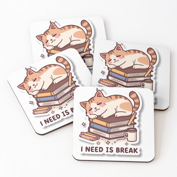 Item preview, Cute sleeping cat study break design designed and sold by Busybeesfinds.