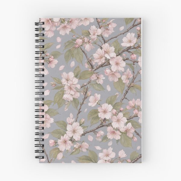 Item preview, Soft Pink Blossom Grey Background Pattern designed and sold by IntelliMindDesigns.