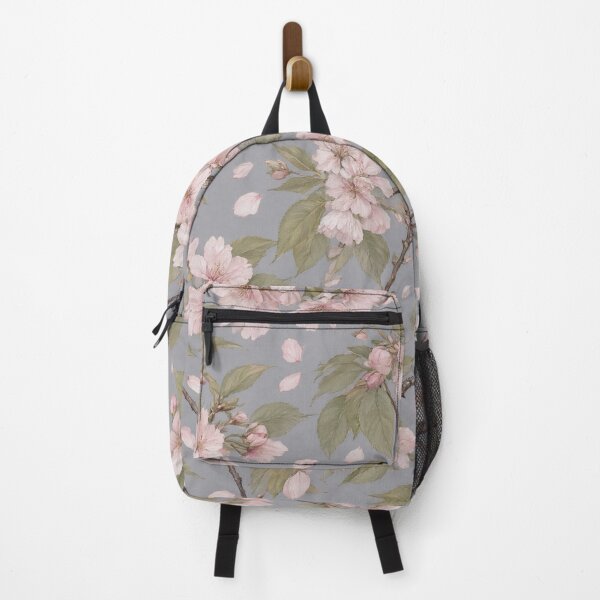 Item preview, Soft Pink Blossom Grey Background Pattern designed and sold by IntelliMindDesigns.