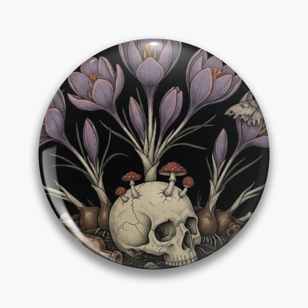 Item preview, Autumn Crocus Dark Botanical Gothic Poison Flower Art designed and sold by The Wicked Herbarium.