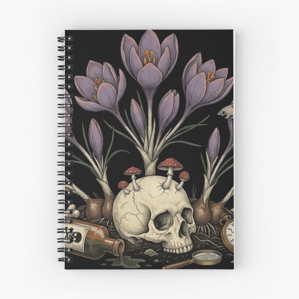 Item preview, Autumn Crocus Dark Botanical Gothic Poison Flower Art designed and sold by The Wicked Herbarium.