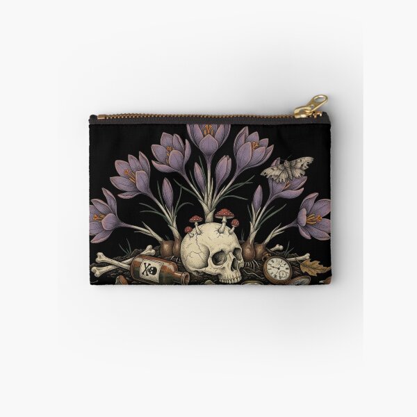 Item preview, Autumn Crocus Dark Botanical Gothic Poison Flower Art designed and sold by The Wicked Herbarium.