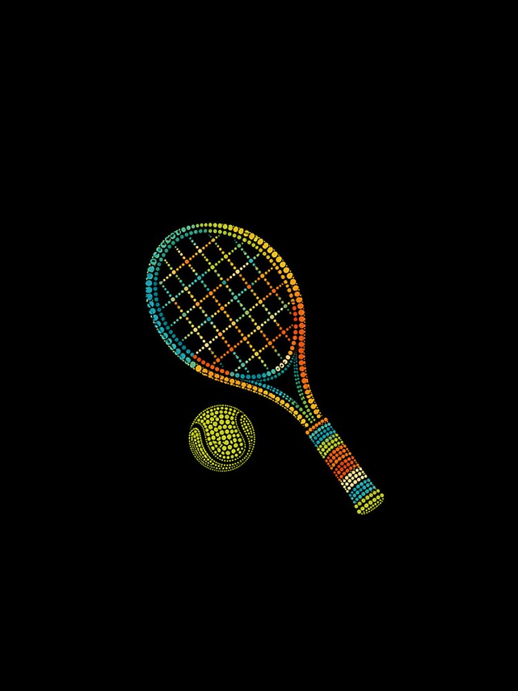 Thumbnail 4 of 4, iPhone Case, Retro Colorful Dotted Tennis Racket designed and sold by Moizento.