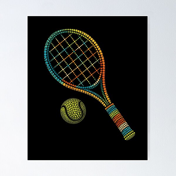 Item preview, Retro Colorful Dotted Tennis Racket designed and sold by Moizento.