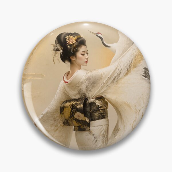 Item preview, Crane Geisha | Japanese Kimono & Sacred Crane Art designed and sold by kaxymax.