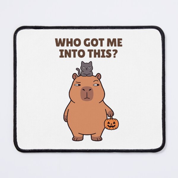 Item preview, Funny Halloween Capybara with Cat and Pumpkin designed and sold by Sir Capy B.