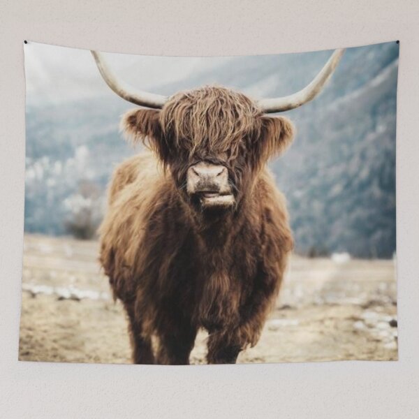 Item preview, Highland Cow Scotland Scottish Art House Gift Original Custom Love Couples Poster Wall Art Tee Design designed and sold by Cool Robot Bro..