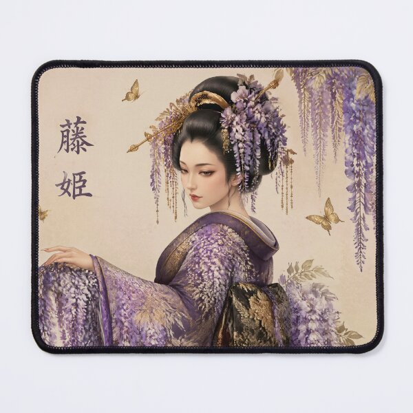 Item preview, Wisteria Geisha | Japanese Kimono & Purple Flower Art designed and sold by kaxymax.