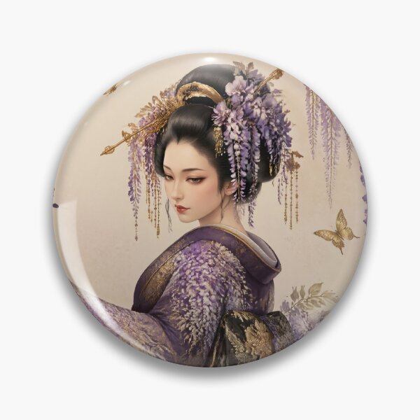 Item preview, Wisteria Geisha | Japanese Kimono & Purple Flower Art designed and sold by kaxymax.