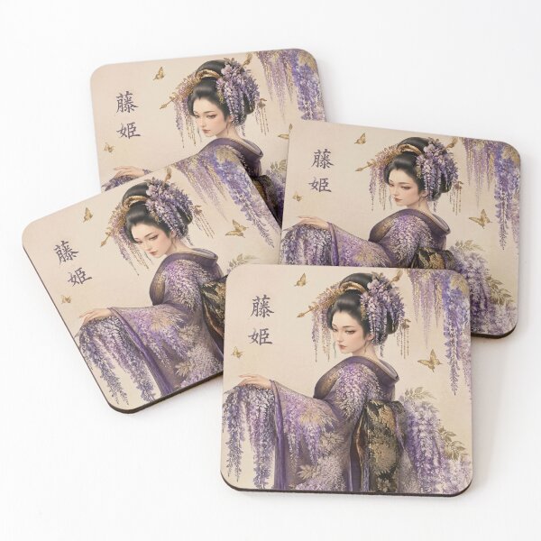 Item preview, Wisteria Geisha | Japanese Kimono & Purple Flower Art designed and sold by kaxymax.
