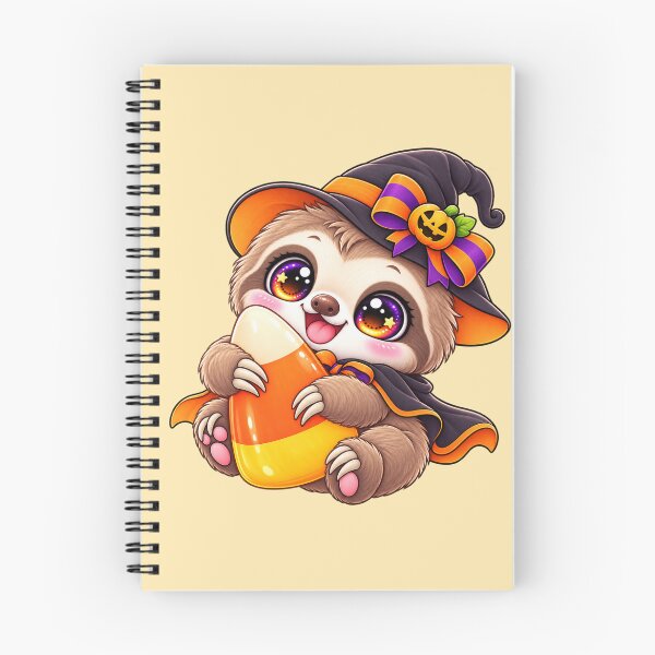 Item preview, Kawaii Sloth Candy Corn Sticker Art – Cute Chibi Halloween Illustration designed and sold by MagicMakerPh.