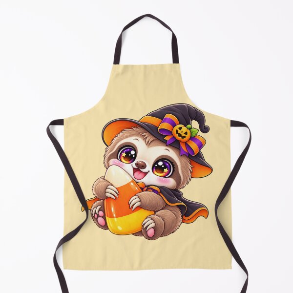 Item preview, Kawaii Sloth Candy Corn Sticker Art – Cute Chibi Halloween Illustration designed and sold by MagicMakerPh.