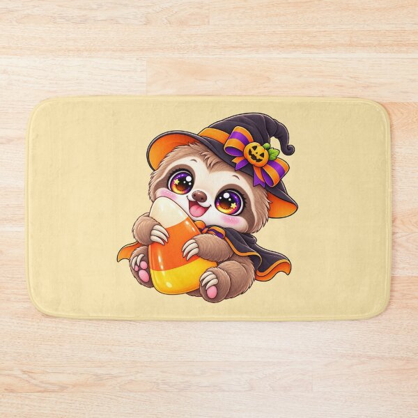 Item preview, Kawaii Sloth Candy Corn Sticker Art – Cute Chibi Halloween Illustration designed and sold by MagicMakerPh.