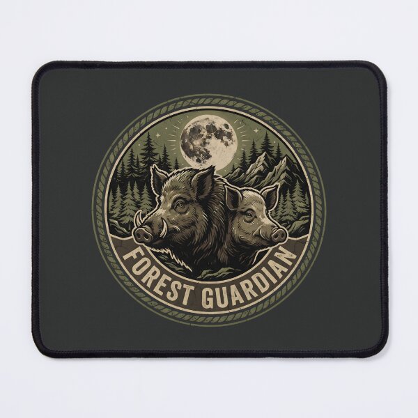 Item preview, Wild Boar Forest Guardian - Vintage Nature Badge designed and sold by MyHappyArtShop.