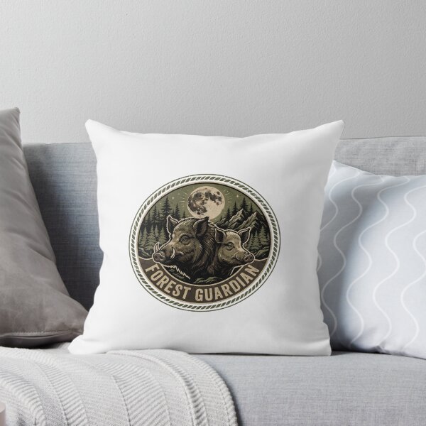 Item preview, Wild Boar Forest Guardian - Vintage Nature Badge designed and sold by MyHappyArtShop.
