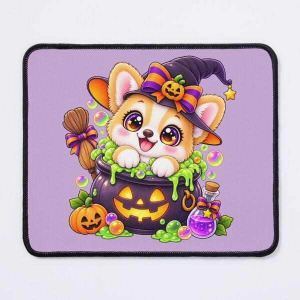 Item preview, Kawaii Corgi in Cauldron Sticker Art – Cute Chibi Halloween Illustration designed and sold by MagicMakerPh.