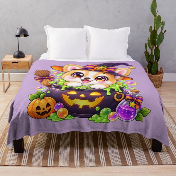Item preview, Kawaii Corgi in Cauldron Sticker Art – Cute Chibi Halloween Illustration designed and sold by MagicMakerPh.