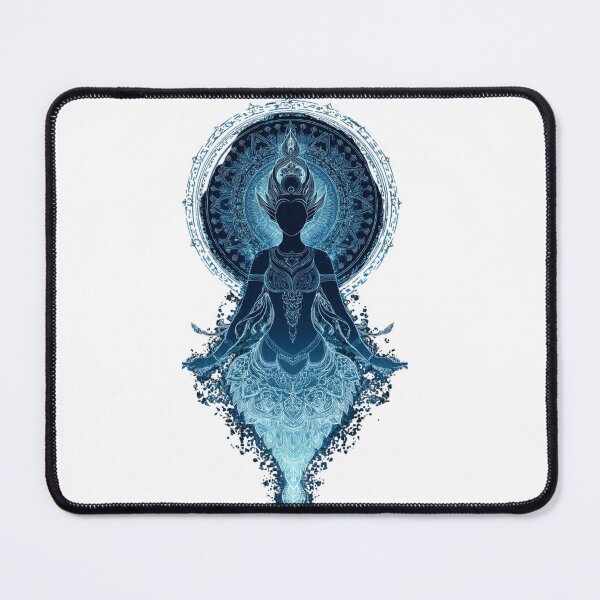Item preview, Ethereal Blue Spiritual Goddess Mandala Silhouette designed and sold by LC&LCPlatform.