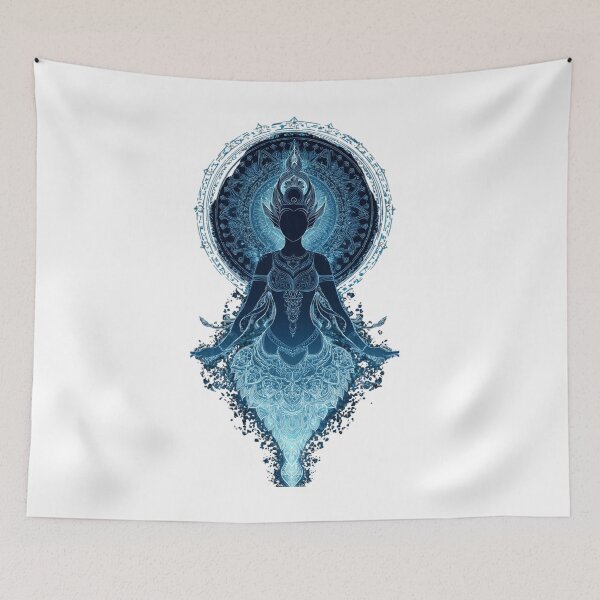 Item preview, Ethereal Blue Spiritual Goddess Mandala Silhouette  designed and sold by LC&LCPlatform.