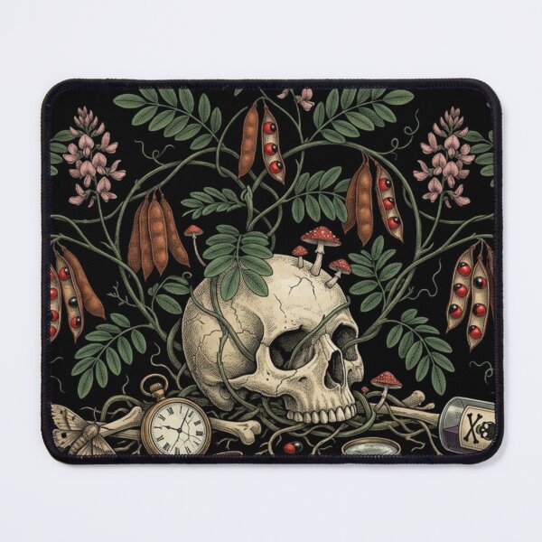 Item preview, Rosary Pea Dark Botanical Gothic Poison Plant Art designed and sold by The Wicked Herbarium.