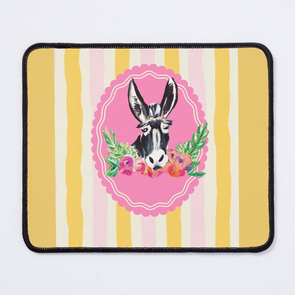 Item preview, Donkey iwith Flowers in Yellow Stripes and Pink "Kitsch" designed and sold by TinaSalazar.