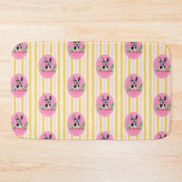 Item preview, Donkey iwith Flowers in Yellow Stripes and Pink "Kitsch" designed and sold by TinaSalazar.