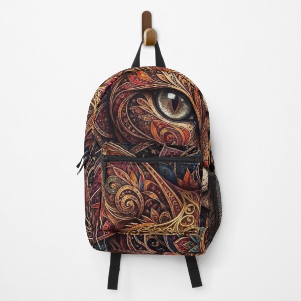 Item preview, Ruby Star Solar Cat Mandala Intricate Golden Feline Artwork designed and sold by Mindworx21.