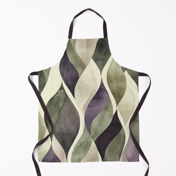 Item preview, Abstract Watercolor Waves in Green, Purple and Beige designed and sold by ZedColors.