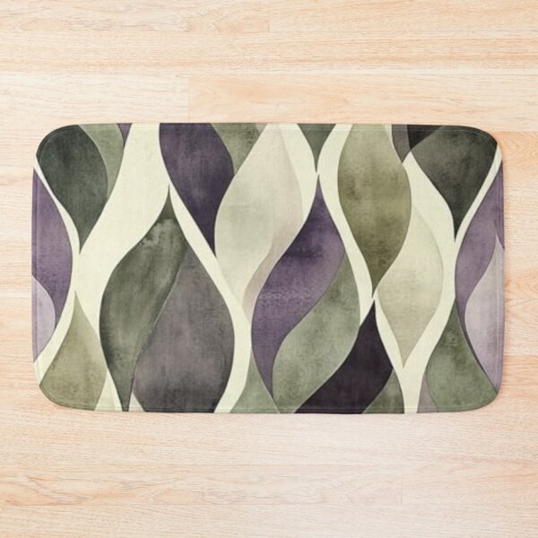 Item preview, Abstract Watercolor Waves in Green, Purple and Beige designed and sold by ZedColors.