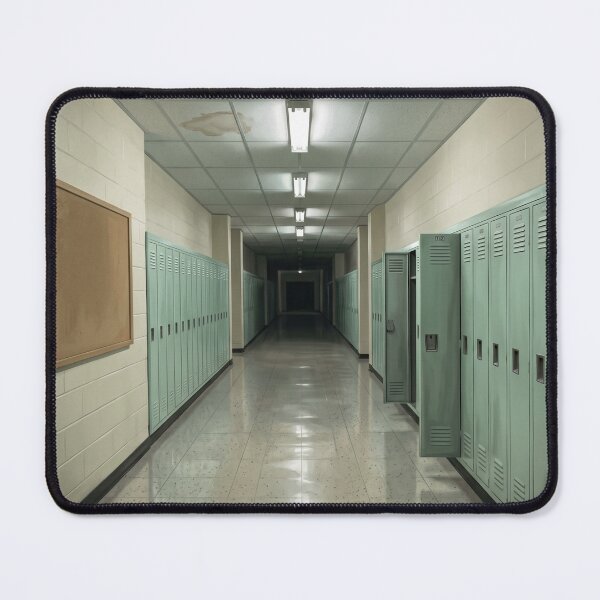 Item preview, Empty School Hallway Liminal Space Painting designed and sold by The Mellonaire.