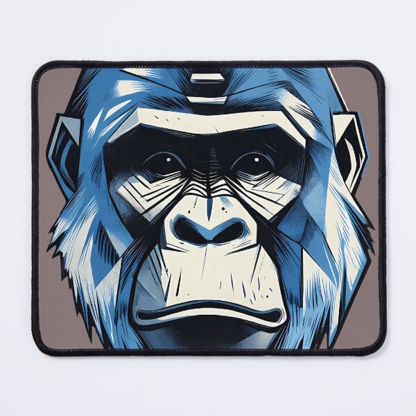 Item preview, Futuristic Blue Gorilla Cyborg Graphic Art» или «Cyber Ape Mech Portrait designed and sold by charmaroundyou.