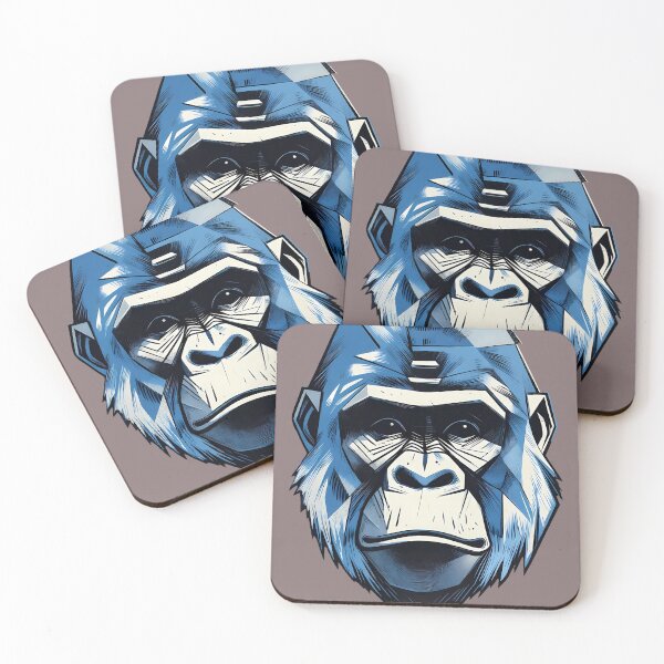 Item preview, Futuristic Blue Gorilla Cyborg Graphic Art» или «Cyber Ape Mech Portrait designed and sold by charmaroundyou.