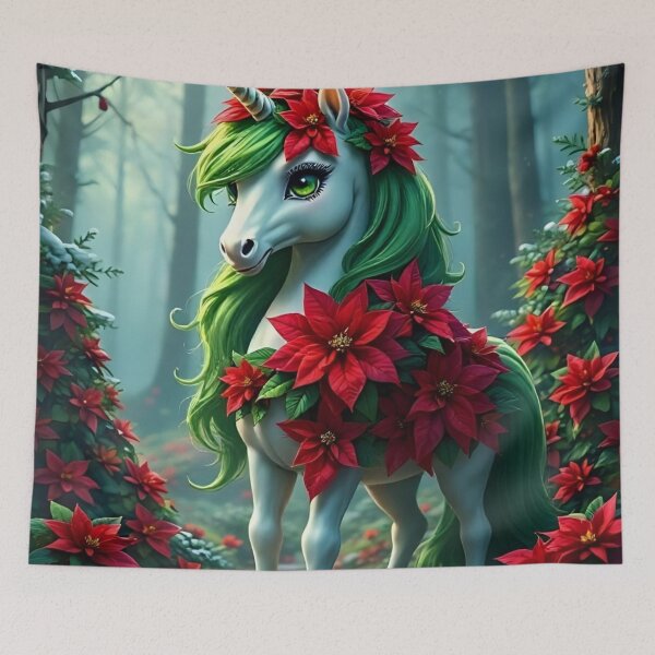 Item preview, Poinsettias Unicorn  designed and sold by StarbornPrime.