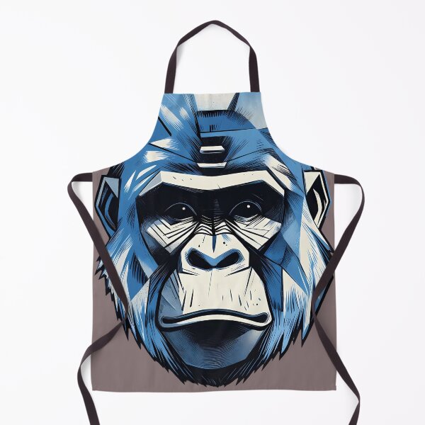 Item preview, Futuristic Blue Gorilla Cyborg Graphic Art» или «Cyber Ape Mech Portrait designed and sold by charmaroundyou.