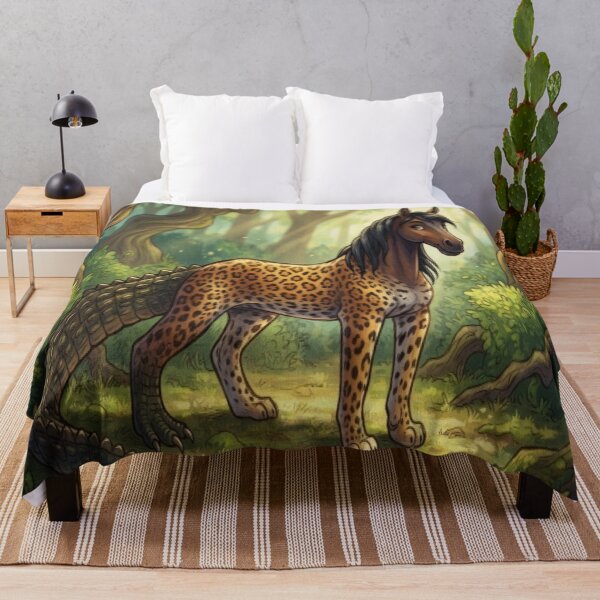 Item preview, Surreal Jaguar-Horse Fantasy Forest Art Print designed and sold by AfresStudio.
