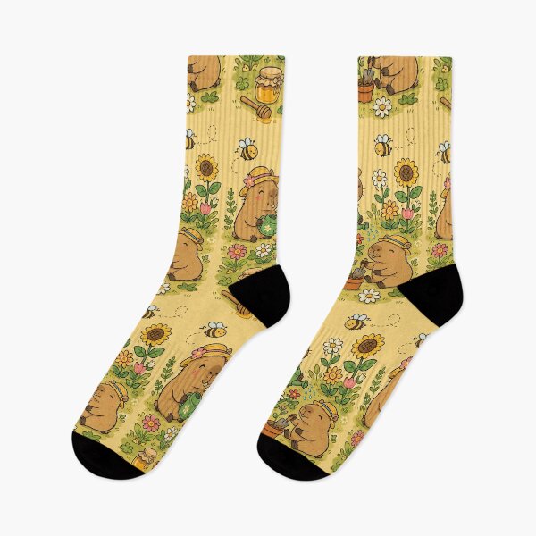 Item preview, Capybara Honey Bee Garden Pattern designed and sold by Soft Berry Studio.