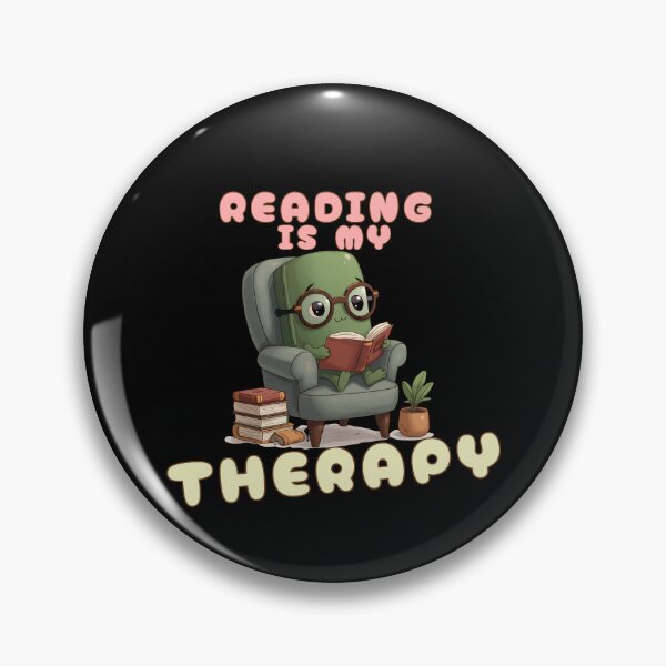 Item preview, Reading Is My Therapy – Cute Bookworm Reader designed and sold by Bawek85Designs.