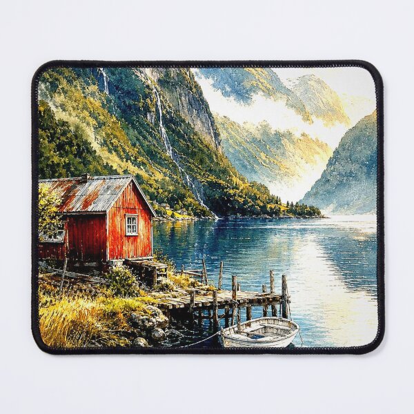 Item preview, Red Cabin by Mountain Fjord designed and sold by DesingbyDimoski.