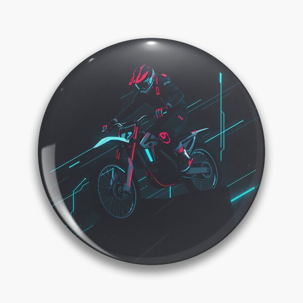 Item preview, Futuristic Synthwave Motocross Rider Extreme Offroad Dirt Bike Art designed and sold by RevUpDesign.