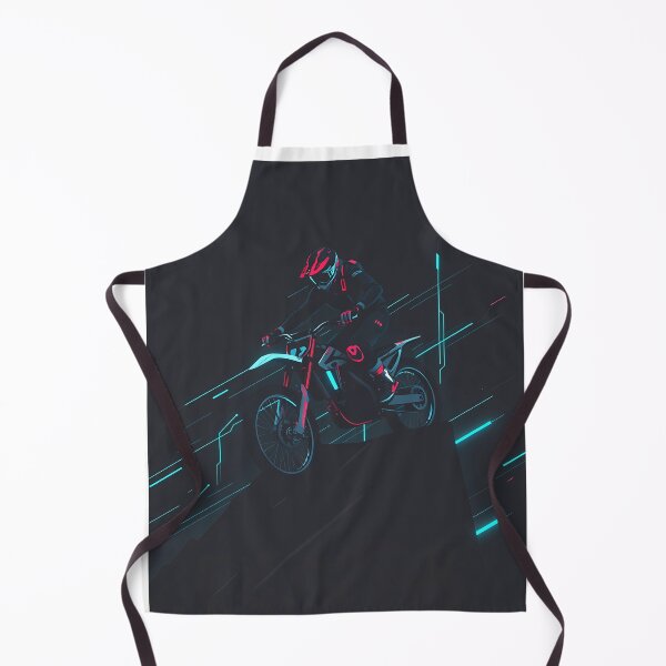 Item preview, Futuristic Synthwave Motocross Rider Extreme Offroad Dirt Bike Art designed and sold by RevUpDesign.