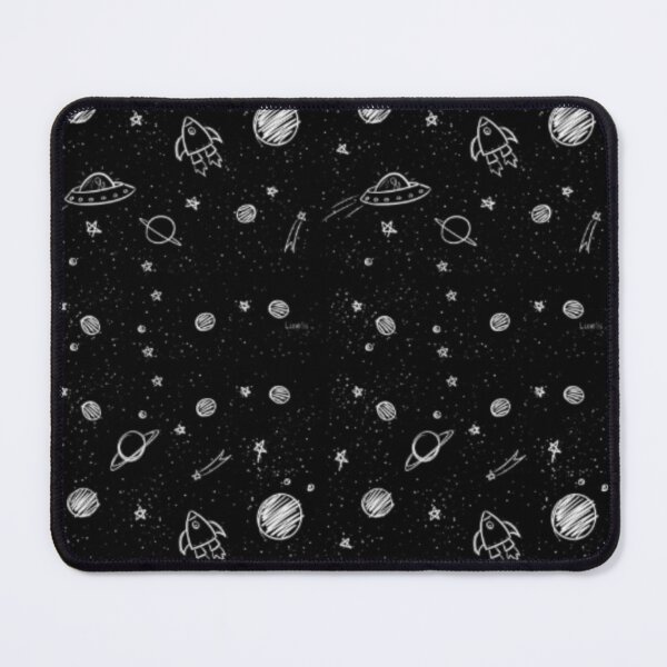 Item preview, Cute Space Doodle Pattern with Rockets, Planets and Stars designed and sold by Kruti Collection.