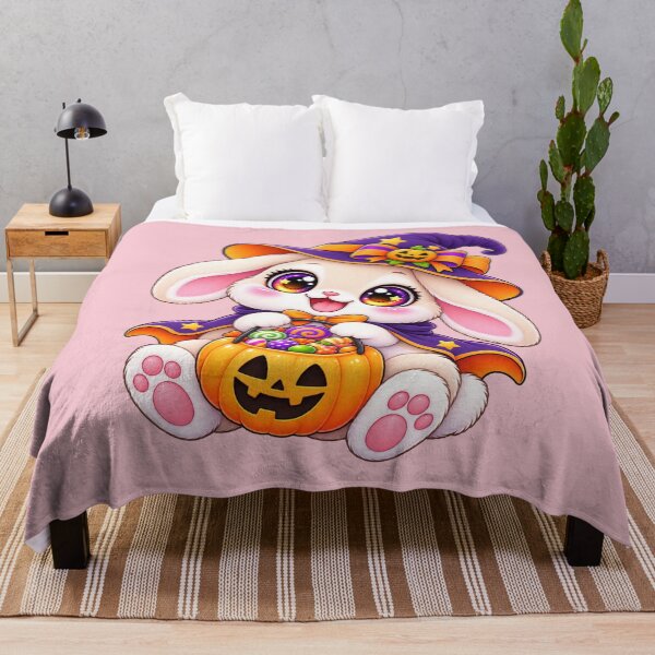Item preview, Kawaii Bunny Candy Bucket Sticker Art – Cute Chibi Halloween Illustration designed and sold by MagicMakerPh.