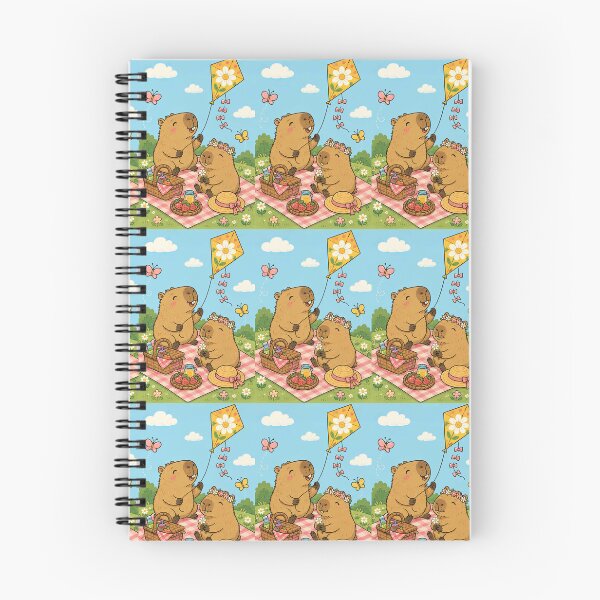 Item preview, Capybara Flower Kite Picnic Pattern designed and sold by Soft Berry Studio.