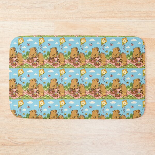 Item preview, Capybara Flower Kite Picnic Pattern designed and sold by Soft Berry Studio.