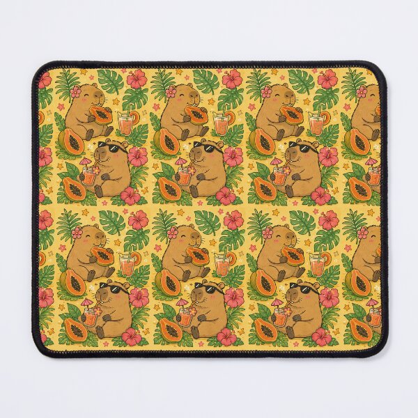 Item preview, Capybara Papaya Tropical Pattern designed and sold by Soft Berry Studio.